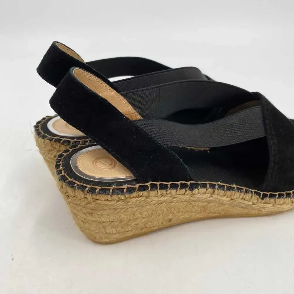 Vidoreta Black Suede Espadrille Wedges | Size 38EU